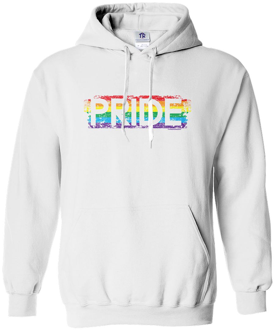 Threadrock Mens Gay Pride Hoodie Sweatshirt Lgbt Rainbow Proud Lesbian Flag Ebay 2967
